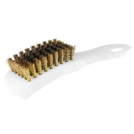 SHARK INDUSTRIES Tire Cleaning Brush - 7.25" L x 1.5" W .5" Brass Wire 6X9 Rows 14183